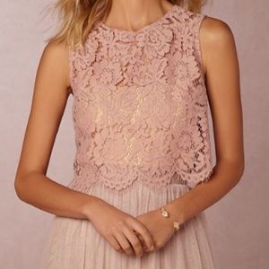 Jenny Yoo Lace Cleo Top in Whipped Apricot
